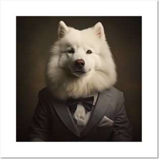 Samoyed Dog in Suit Posters and Art